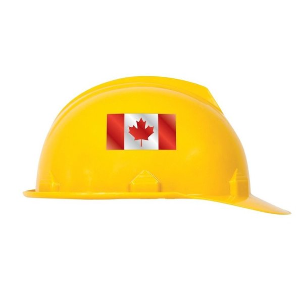 Accuform Hard Hat Sticker, 3 in Length, 112 in Width, Canada Flag Legend, Reflective Adhesive Vinyl LHTL682